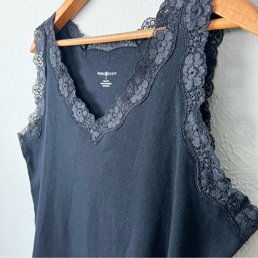 Karen Scott Black Sleeveless Cami - Picture 3 of 4